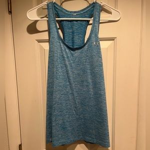 blue under armour razorback tanktop
